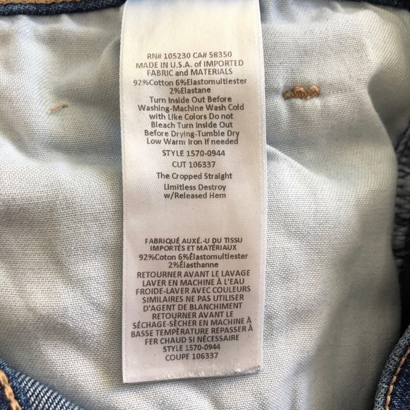 Current Elliot Cropped Straight Release Hem Jeans - Picture 3 of 13